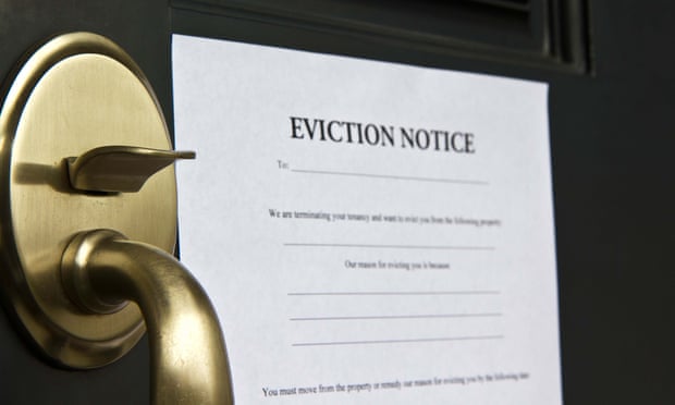 An eviction notice on a front door
