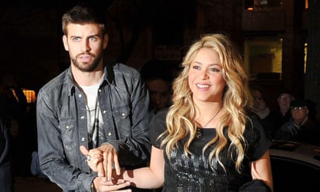 Shakira with her partner, the Barcelona footballer Gerard Piqué.