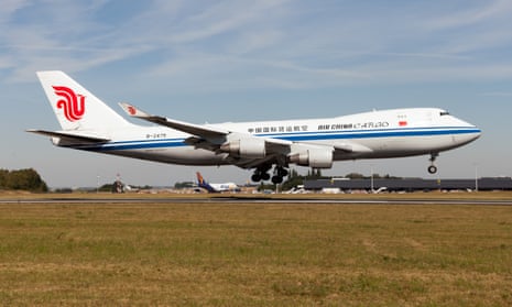  An Air China cargo plane lands at Liège airport in July. 