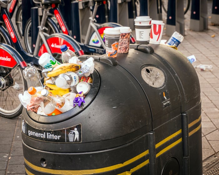 I was fined £500 after putting a coffee cup in a rubbish bag next to a full bin — image supplied by The Guardian Business's feed