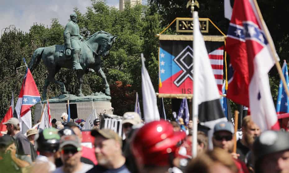 Hundreds of white nationalists, neo-Nazis and alt-right members gathered at the Unite the Right rally on August 2017 in Charlottesville, Virginia, where Heather Heyer was murdered by white supremacist James Fields.