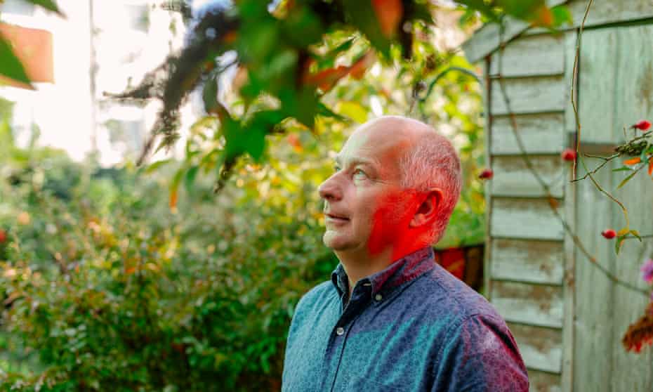 Peter Stott in his garden.