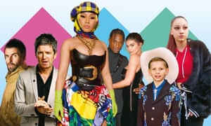 From left: Liam Gallagher; Noel Gallagher; Nicki Minaj; Travis Scott; Kylie Jenner; Mason Ramsey; Bhad Bhabie.