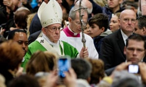 Pope Francis celebrating the special mass