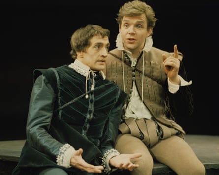 John Stride, right, as Rosencrantz, and Edward Petherbridge as Guildenstern in the National Theatre production of Stoppard’s Rosencrantz and Guildenstern are Dead, at the Old Vic, 1967.