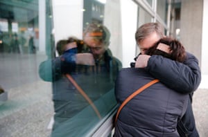 Relatives of passengers of the crashed A321 at Pulkovo airport in St Petersburg