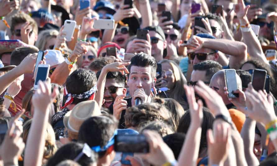 Dan Smith surrounded by fans at 2017’s Coachella festival
