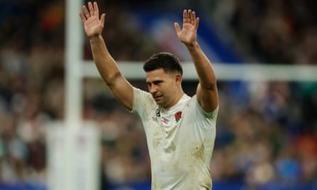 Ben Youngs waves goodbye after his 127th and final appearance for England