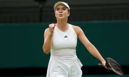 Elina Svitolina during her Wimbledon quarter-final victory against Iga Swiatek last summer