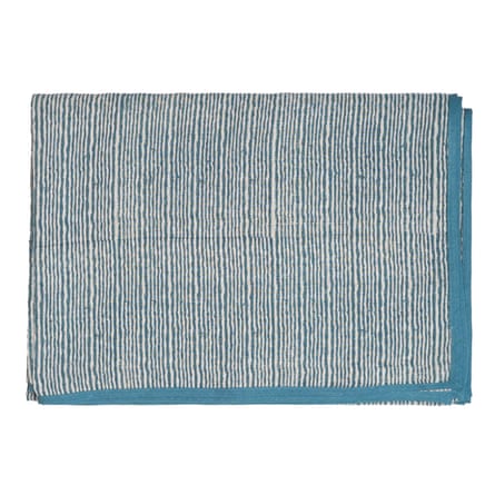 Birdie Fortescue Pratham Striped Linen Tablecloth - Blue