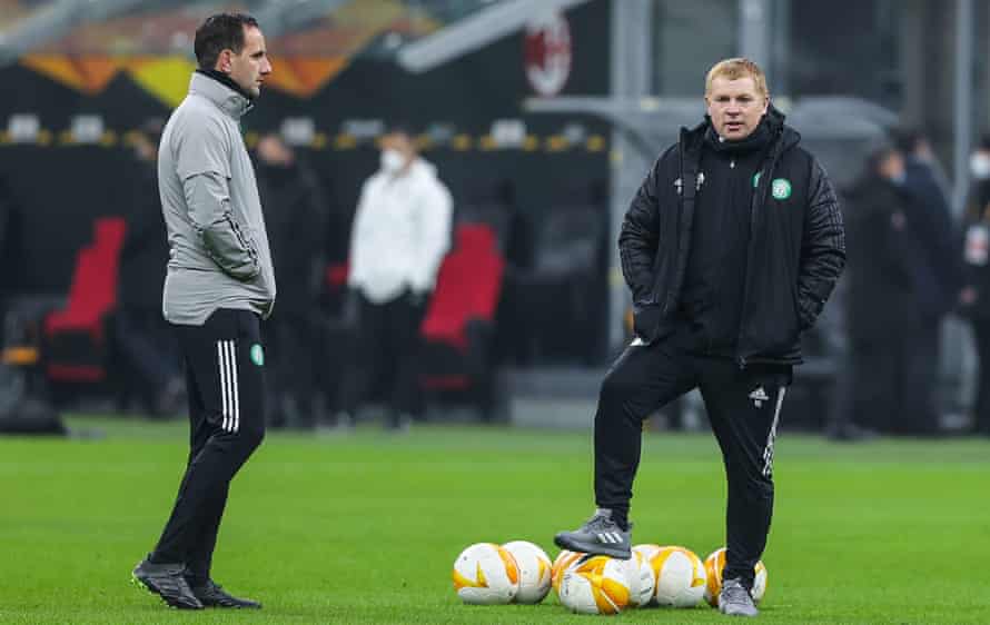 Celtic’s manager Neil Lennon (right) and his assistant John Kennedy.