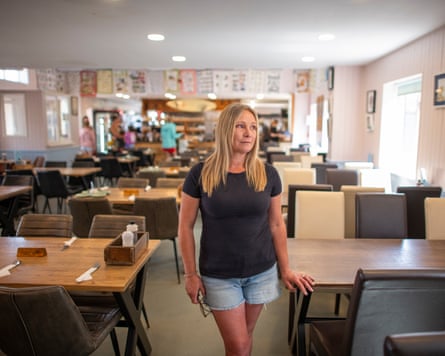 Sarah Elsley stands in Flora tea rooms.
