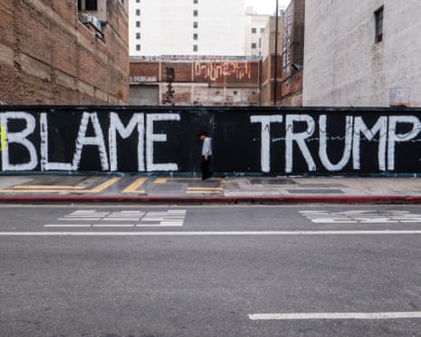 ‘Blame Trump’ graffiti in downtown Los Angles.