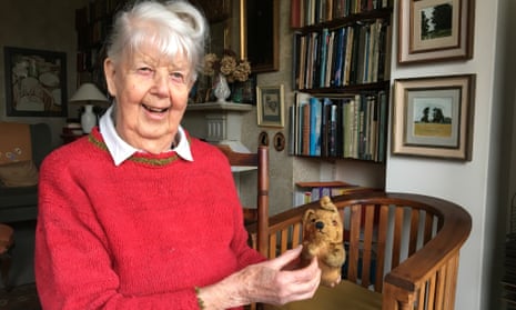 Shirley Hughes pictured with the original Dogger the dog last December