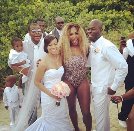 Serena Williams crashes a wedding on Miami beach.