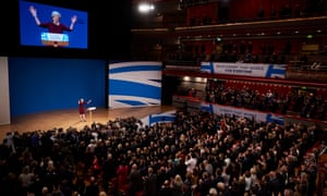 Theresa May speaking at the Conservative party annual conference in Birmingham, October 2016