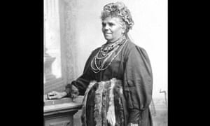 Fanny Cochrane Smith wearing a belt with wallaby pelts.