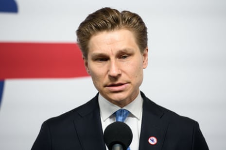 Finland's defence minister Antti Häkkänen at an EU meeting earlier this month.