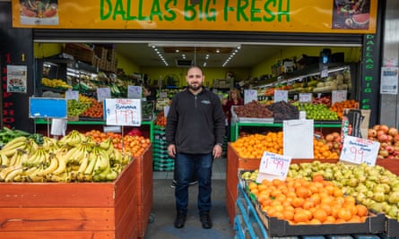 : Cihad Demir owner of ‘Dallas big fresh’ fruit and vegetable shop in the locked down suburb of Dallas on July 02, 2020 in Melbourne, Australia. Cihad Demir says ‘there has been a lot of confusion, a lot of his customers are unaware that his shop is open and feels there is a lot of confusion about the lockdown rules, he has noticed a big drop in business on what is a usually busy day. (Photo by Asanka Ratnayake/Getty Images)
