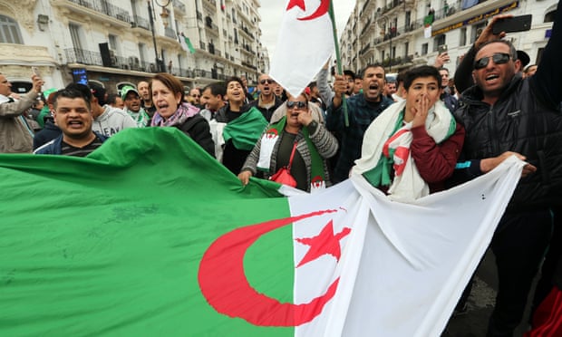 Algerians protest in the capital, Algiers, on Friday