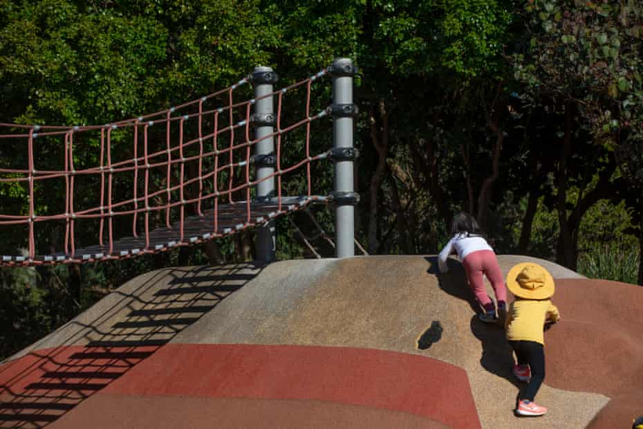 Children play at the JDM-designed playground at Sydney Park, Alexandria