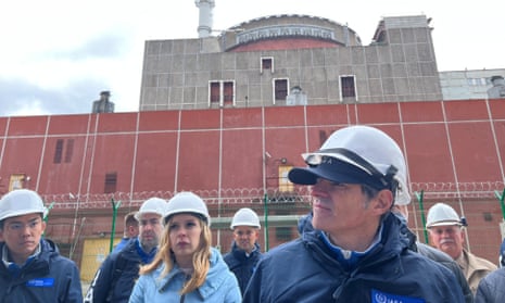 Rafael Grossi, second right, with IAEA experts at the Zaporizhzhia plant in March