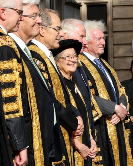 Brenda Hale and fellow supreme court justices in legal robes
