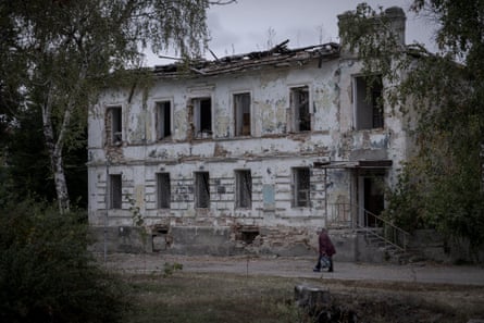 A view of destruction after airstrikes since the beginning of Russia-Ukraine war in Izium