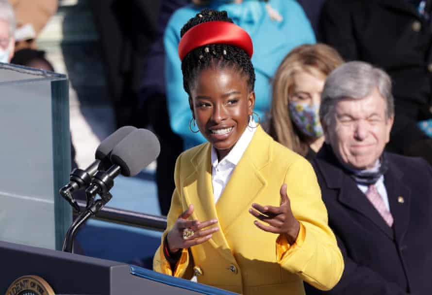 Youth poet laureate Amanda Gorman speaks during the inauguration of Joe Biden on Wednesday.