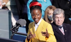 BESTPIX - Joe Biden Sworn In As 46th President Of The United States At U.S. Capitol Inauguration Ceremony<br>WASHINGTON, DC - JANUARY 20: Youth Poet Laureate Amanda Gorman speaks during the inauguration of U.S. President Joe Biden on the West Front of the U.S. Capitol on January 20, 2021 in Washington, DC. During today's inauguration ceremony Joe Biden becomes the 46th president of the United States. (Photo by Alex Wong/Getty Images)