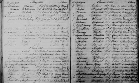 The baptism record of Isambard Kingdom Brunel’s sister, Emma Joan