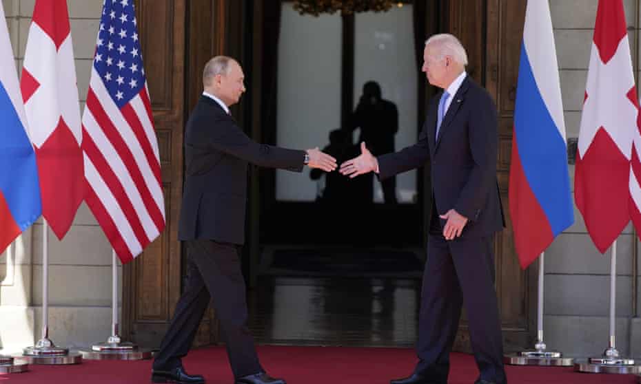 Joe Biden, right, and Vladimir Putin