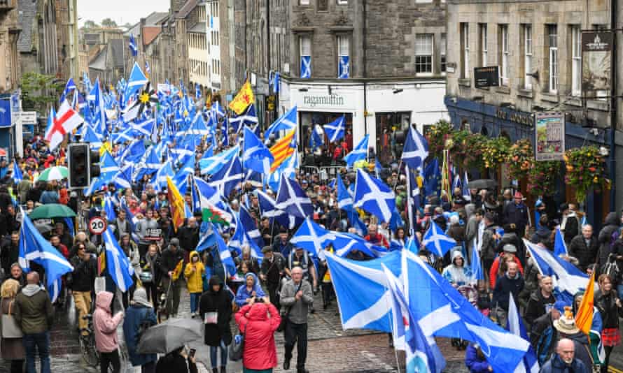 A Scottish independence march in Edinburgh on 5 October.