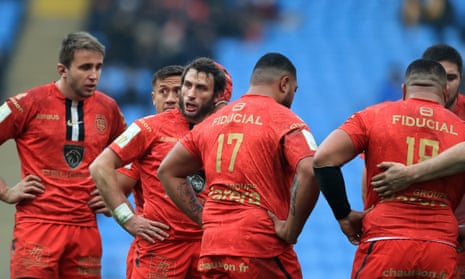 Toulouse players during their Champions Cup defeat at Wasps