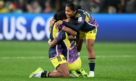 Colombia’s players celebrate