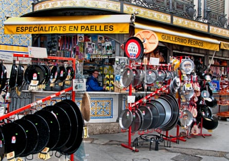 A paella pan store in Valencia, Spain