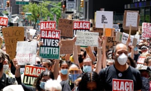 Protestors march in New York.
