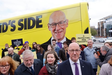 John Swinney campaigning in Coffee Saints cafe in Edinburgh today.