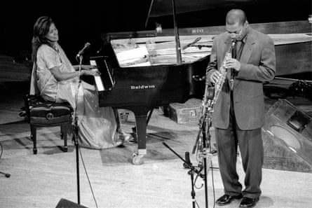 Alice Coltrane and her and John’s son Ravi Coltrane.