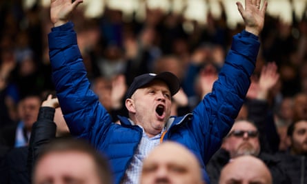 Manchester City fans are a happy bunch after that second goal went in.