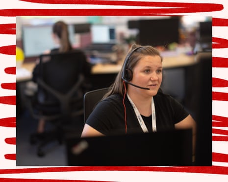 An operator at the Revenge Porn Helpline office