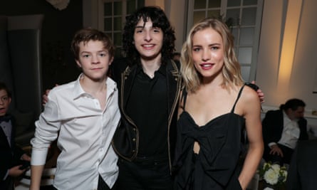 Oakes Fegley, Finn Wolfhard and Willa Fitzgerald at The Goldfinch premiere, 2019 Toronto International Film Festival.