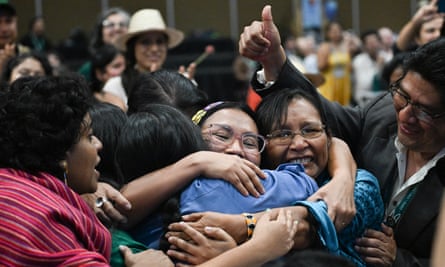 Members of Indigenous communities celebrate