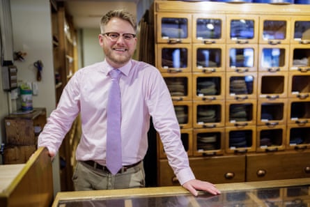 Daniel Holder at R Scott & Co gentleman’s outfitters in Cirencester.