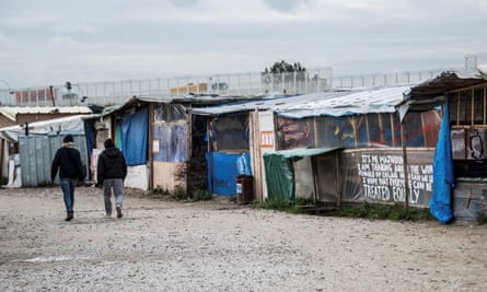 The main street at the Calais refugee camp