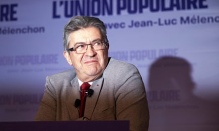 Jean Luc Melenchon reacts after results were announced 