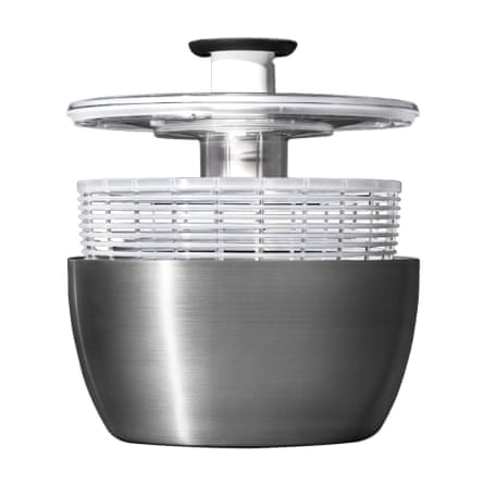 Steel salad spinner