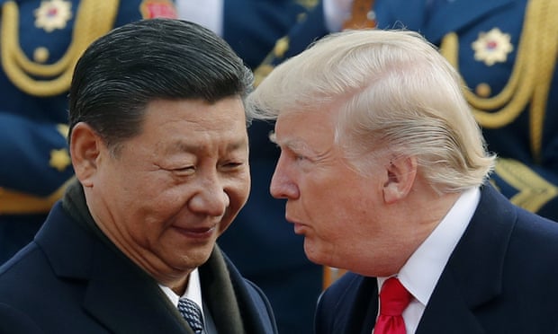 Donald Trump meets President Xi Jinping of China in Beijing in 2017. 