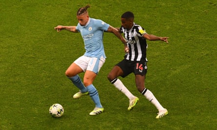 Kalvin Phillips in action against Newcastle in the Carabao Cup last month