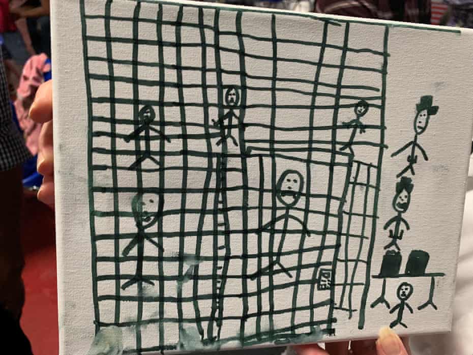 A drawing by children recently released depicting their time spent in US Customs and Border Protection (CBP) custody.